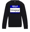Детский Свитшот Hello my name is Volodymyr Черный фото