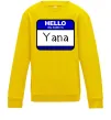 Дитячий світшот Hello my name is Yana Сонячно жовтий фото