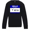 Дитячий світшот Hello my name is Yana Чорний фото