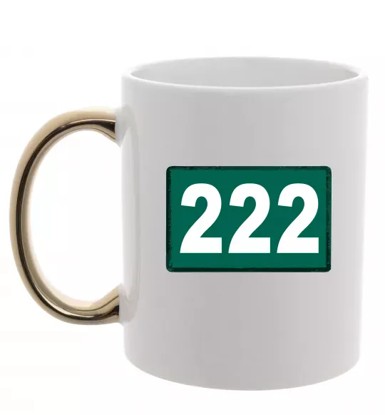 Чашка з кольоровою ручкою Squid game 222 Золото фото