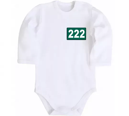 Детский боди Squid game 222 Белый фото