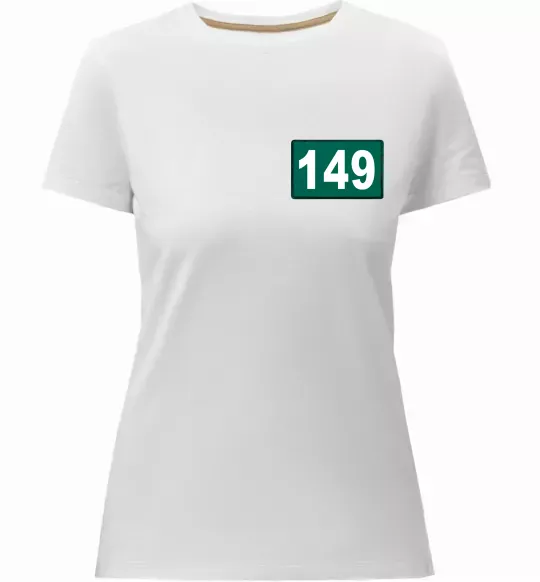 Жіноча преміум футболка Squid game 149 Білий фото