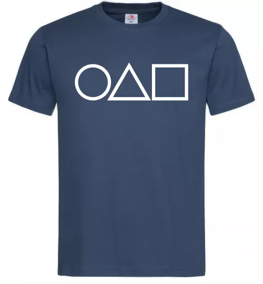 Мужская футболка Гра в кальмара фігури Темно-синий фото