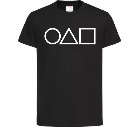 Детская футболка Гра в кальмара фігури Черный фото