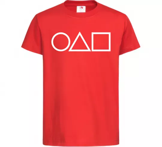 Детская футболка Гра в кальмара фігури Красный фото