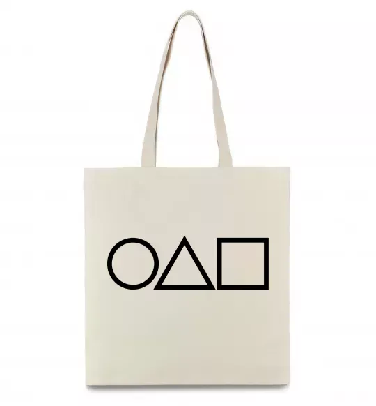 Еко-сумка Гра в кальмара фігури Бежевий фото