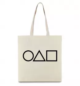 Еко-сумка Гра в кальмара фігури Бежевий фото