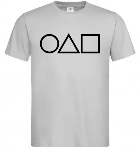 Мужская футболка Гра в кальмара фігури Серый фото