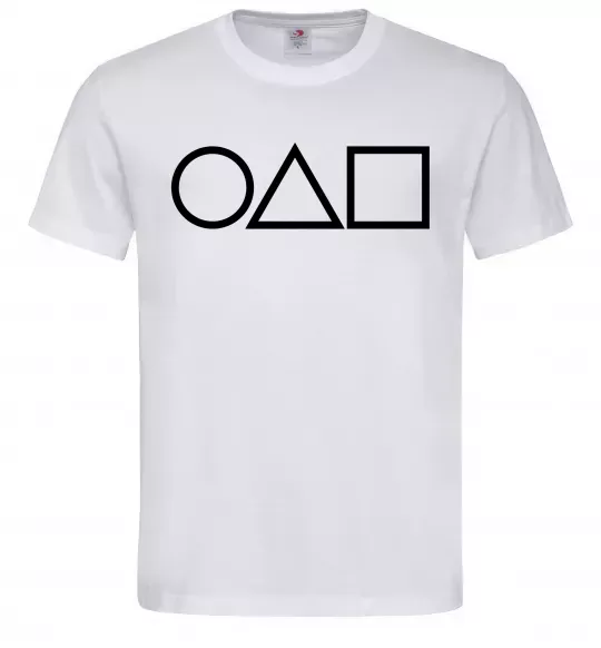 Мужская футболка Гра в кальмара фігури Белый фото