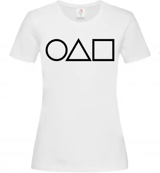 Женская футболка Гра в кальмара фігури Белый фото