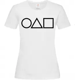 Женская футболка Гра в кальмара фігури Белый фото