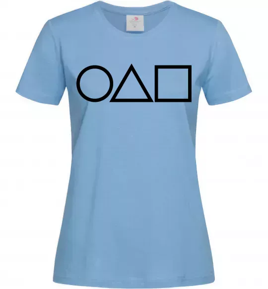 Женская футболка Гра в кальмара фігури Голубой фото