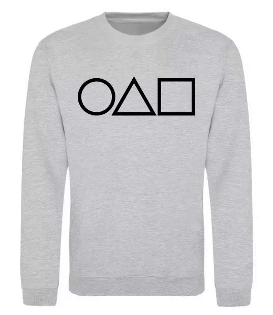 Світшот Гра в кальмара фігури Сірий меланж фото