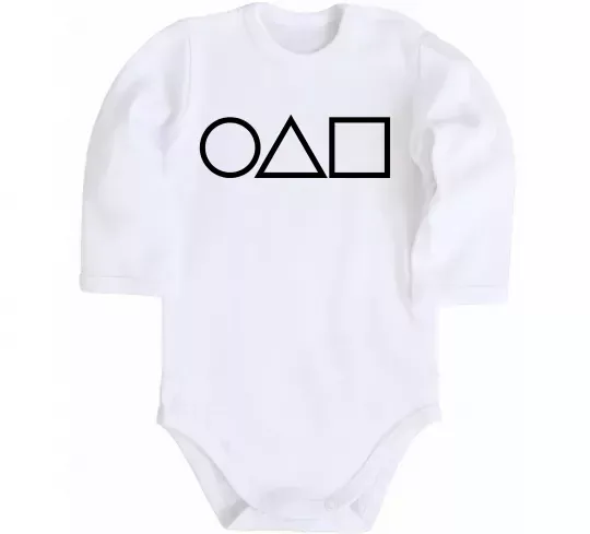 Детский боди Гра в кальмара фігури Белый фото