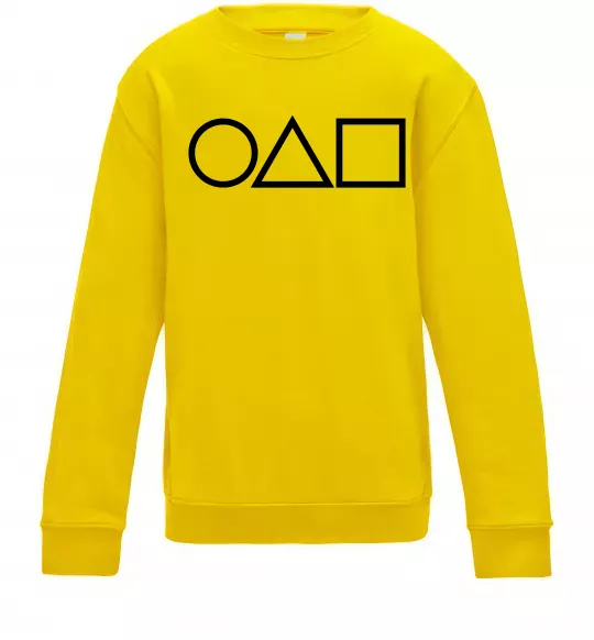 Дитячий світшот Гра в кальмара фігури Сонячно жовтий фото