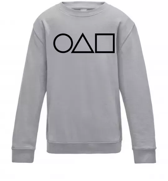 Дитячий світшот Гра в кальмара фігури Сірий меланж фото