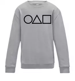 Детский Свитшот Squid game 222 Серый меланж фото