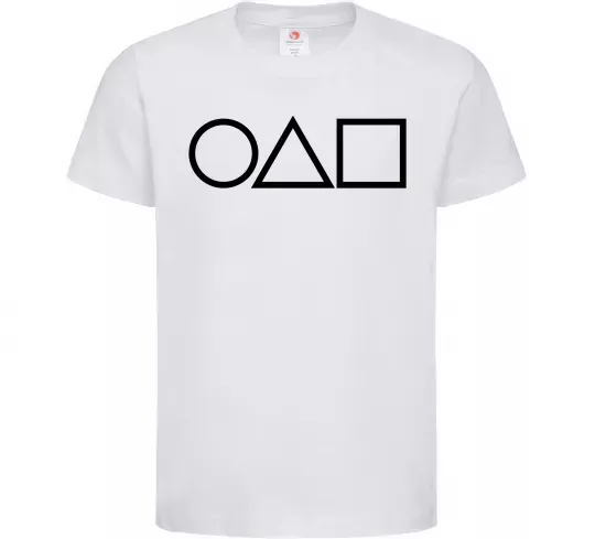 Детская футболка Гра в кальмара фігури Белый фото