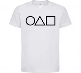 Детская футболка Гра в кальмара фігури Белый фото