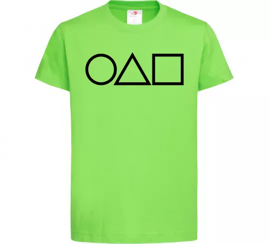 Детская футболка Гра в кальмара фігури Лаймовый фото