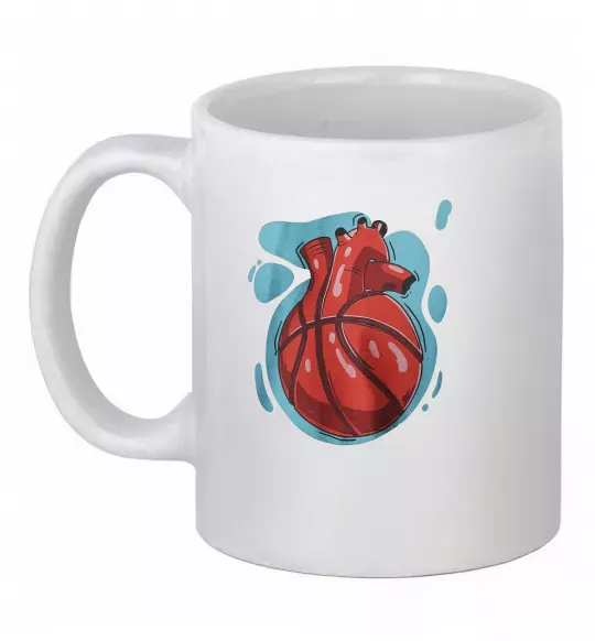 Чашка керамическая Basketball heart Белый фото