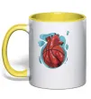 Чашка з кольоровою ручкою Basketball heart Сонячно жовтий фото