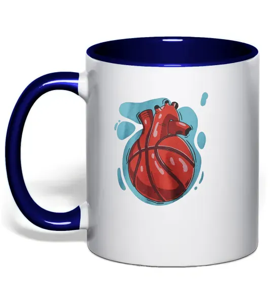 Чашка з кольоровою ручкою Basketball heart Глибокий темно-синій фото