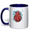 Чашка з кольоровою ручкою Basketball heart Глибокий темно-синій фото