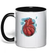 Чашка з кольоровою ручкою Basketball heart Чорний фото