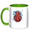 Чашка з кольоровою ручкою Basketball heart Зелений фото