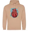 Мужская толстовка (худи) Basketball heart Песочный фото