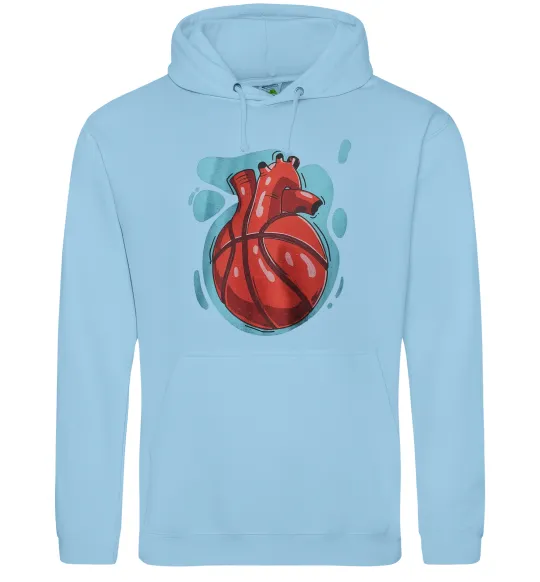 Чоловіча толстовка (худі) Basketball heart Блакитний фото