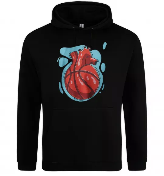 Женская толстовка (худи) Basketball heart Черный фото