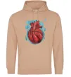 Женская толстовка (худи) Basketball heart Песочный фото