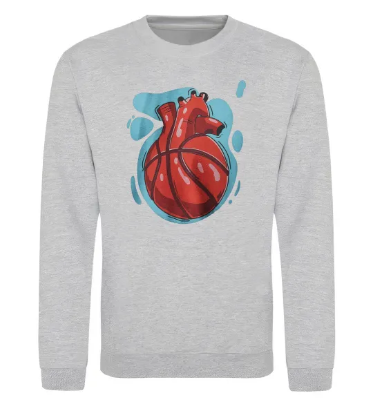 Свитшот Basketball heart Серый меланж фото