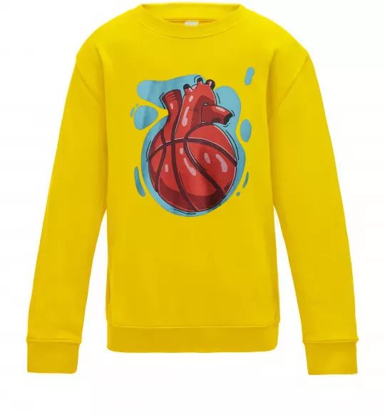 Дитячий світшот Basketball heart Сонячно жовтий фото