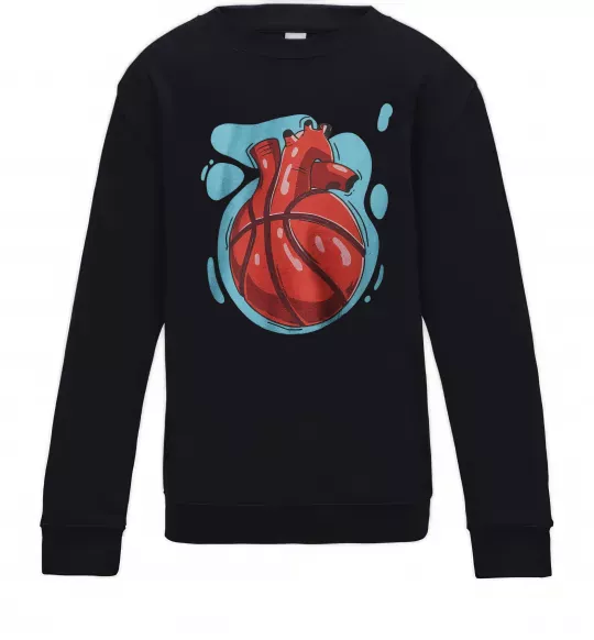 Дитячий світшот Basketball heart Чорний фото