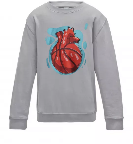 Дитячий світшот Basketball heart Сірий меланж фото