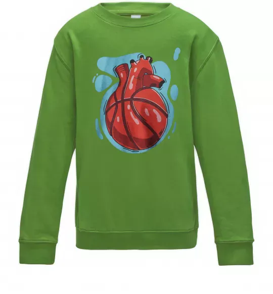 Дитячий світшот Basketball heart Лаймовий фото