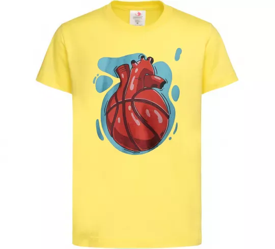 Детская футболка Basketball heart Лимонный фото