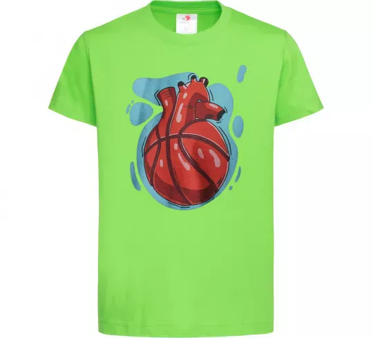 Детская футболка Basketball heart Лаймовый фото