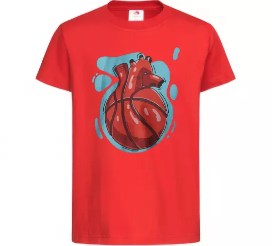 Детская футболка Basketball heart Красный фото