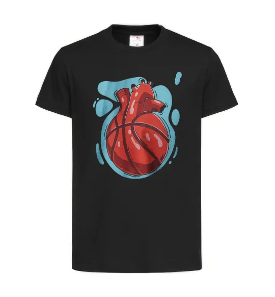 Дитяча футболка Basketball heart Чорний фото