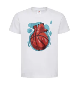 Дитяча футболка Basketball heart Білий фото