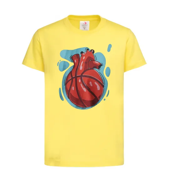 Дитяча футболка Basketball heart Лимонний фото