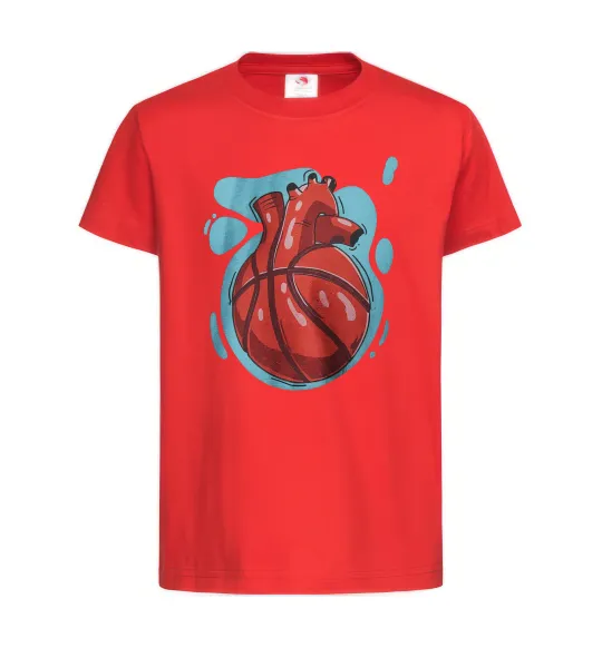 Дитяча футболка Basketball heart Червоний фото
