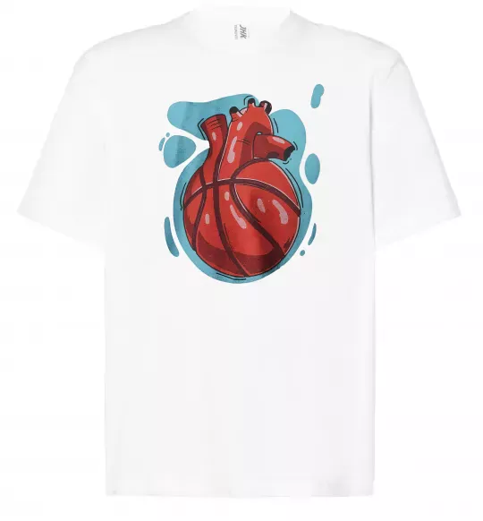 Футболка Оверсайз Basketball heart Белый фото