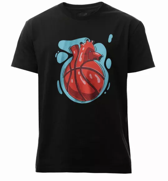 Чоловіча преміум футболка Basketball heart Чорний фото