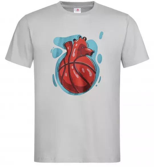 Чоловіча футболка Basketball heart Сірий фото