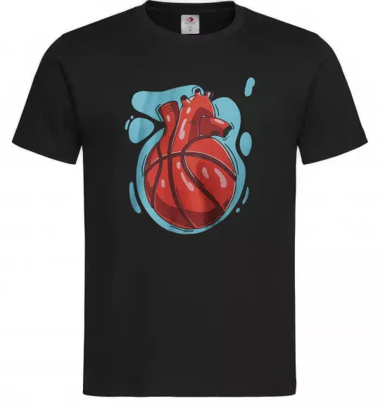 Чоловіча футболка Basketball heart Чорний фото